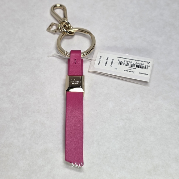 kate spade Key Fob/Bag Charm *Pink/White* NWT - Picture 3 of 12